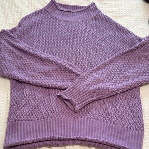 Lilac Knit Women's Sweater - Soft Textured Crewneck